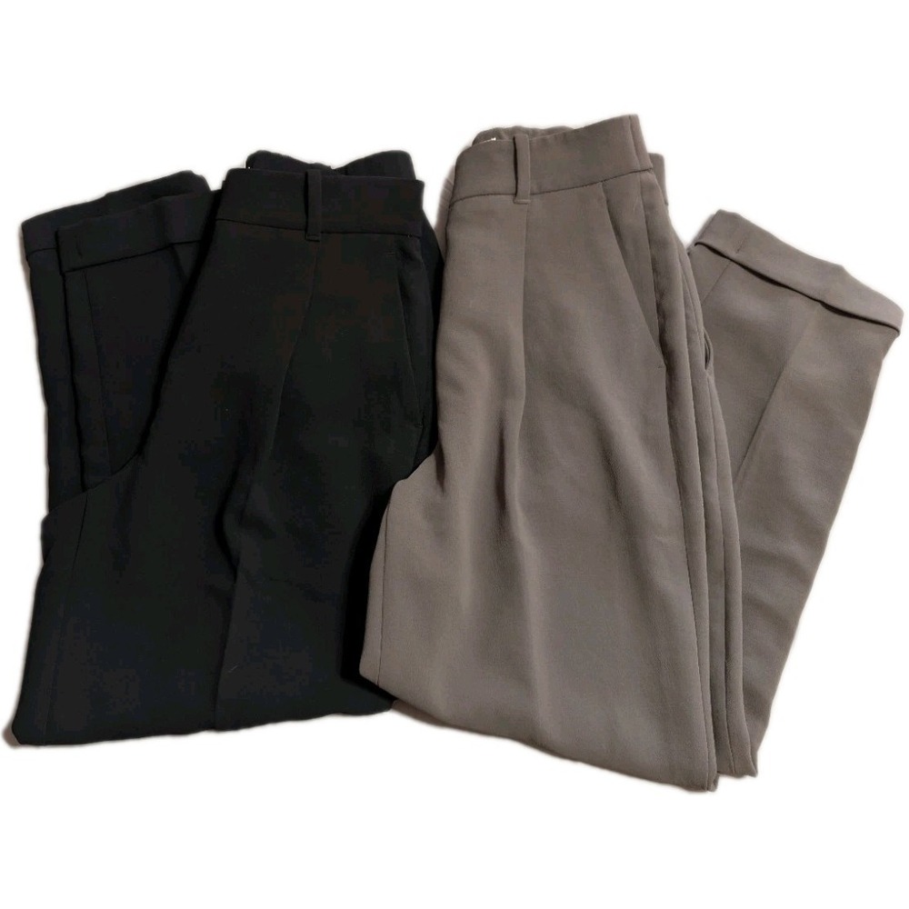 Wilfred Aritzia Effortless Pants Lot 2 Womens Size 4 Black Gray Trouser Bundle